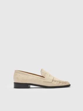 Airola Linen Printed Ostrich Loafers