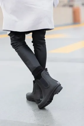 Chelsea Matte Black Ankle Rain Boots