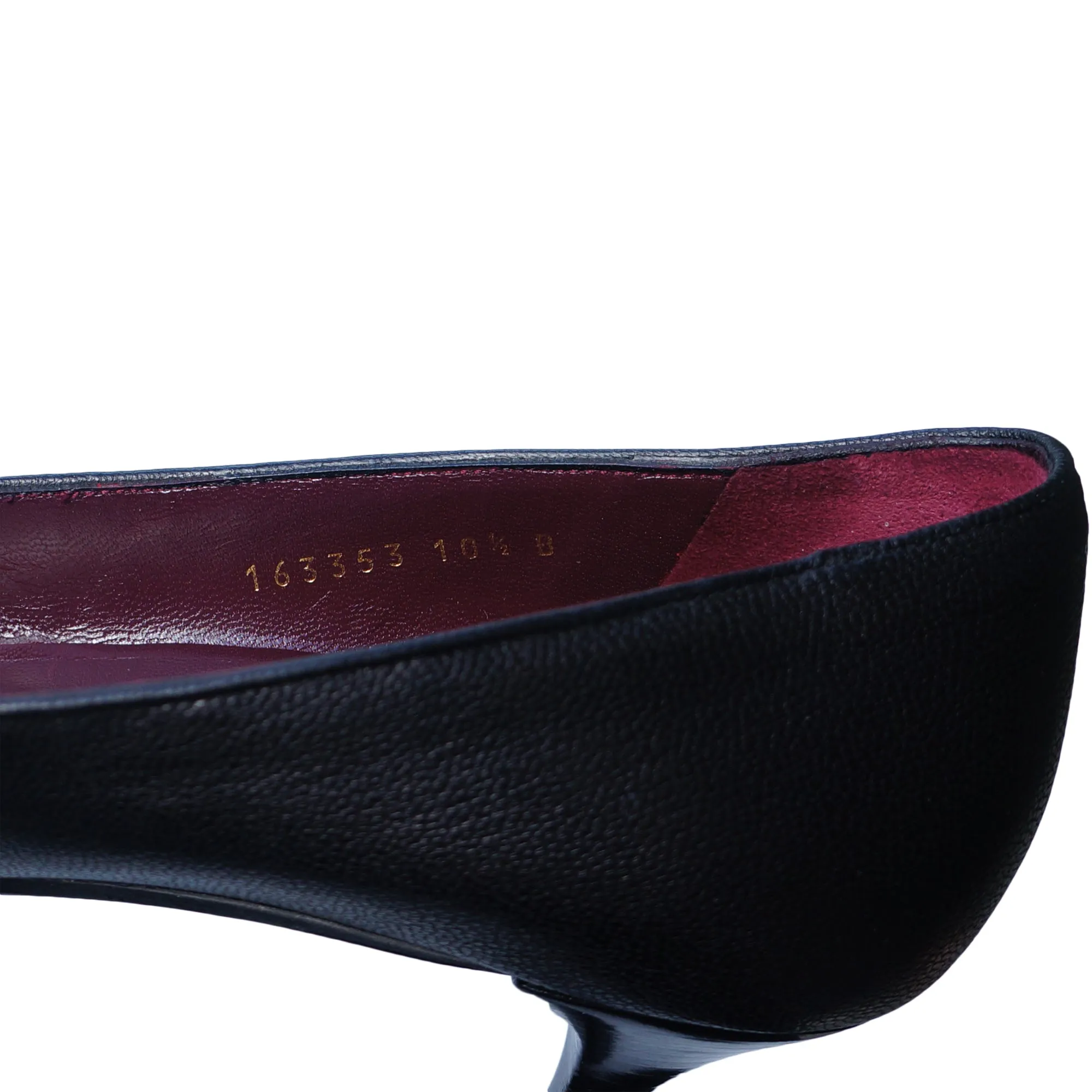 GUCCI METALLIC LEATHER POINTED TOE PUMPS