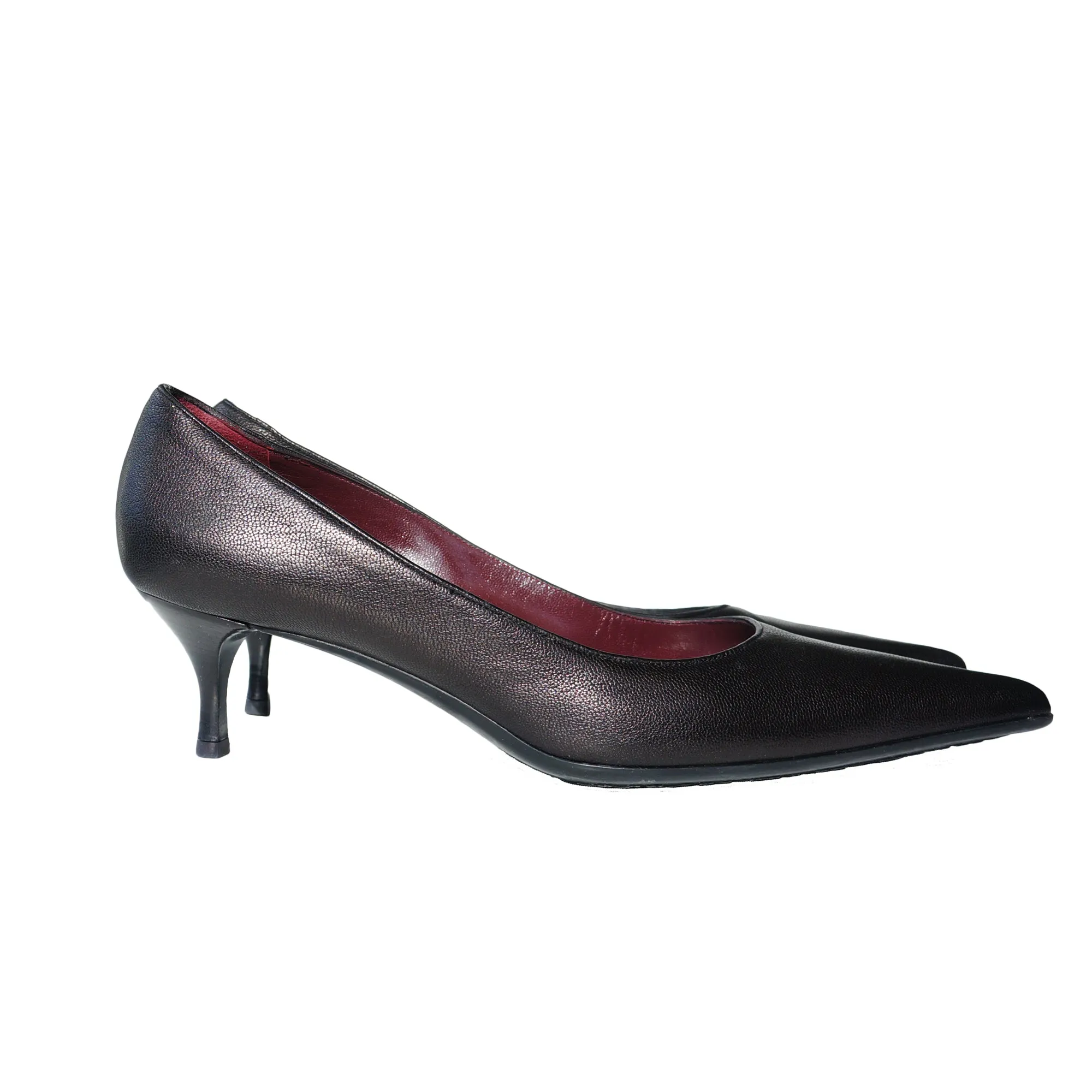 GUCCI METALLIC LEATHER POINTED TOE PUMPS