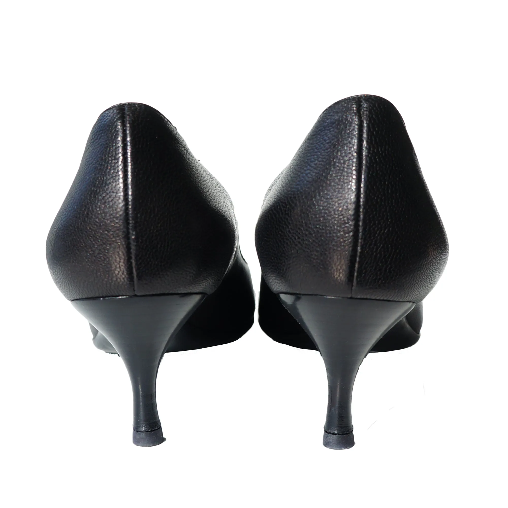 GUCCI METALLIC LEATHER POINTED TOE PUMPS