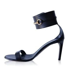 GUCCI URSULA HORSEBIT BLACK LEATHER SANDALS
