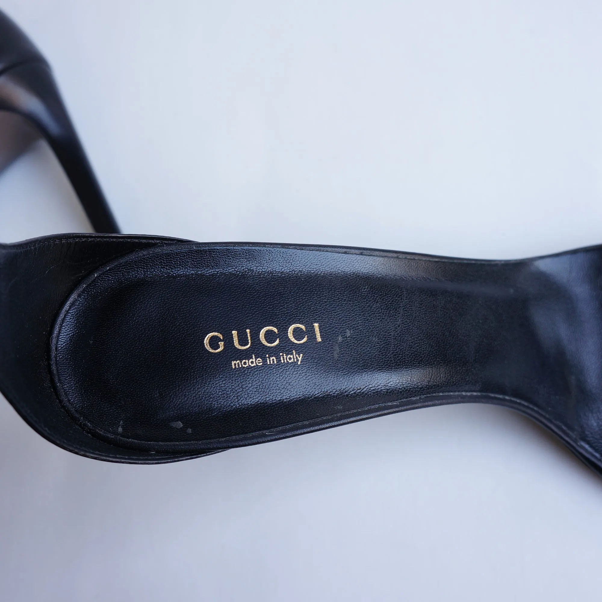 GUCCI URSULA HORSEBIT BLACK LEATHER SANDALS