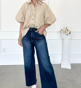 Just Black Off The Clock Raw Edge Wide Leg Jean FINAL SALE