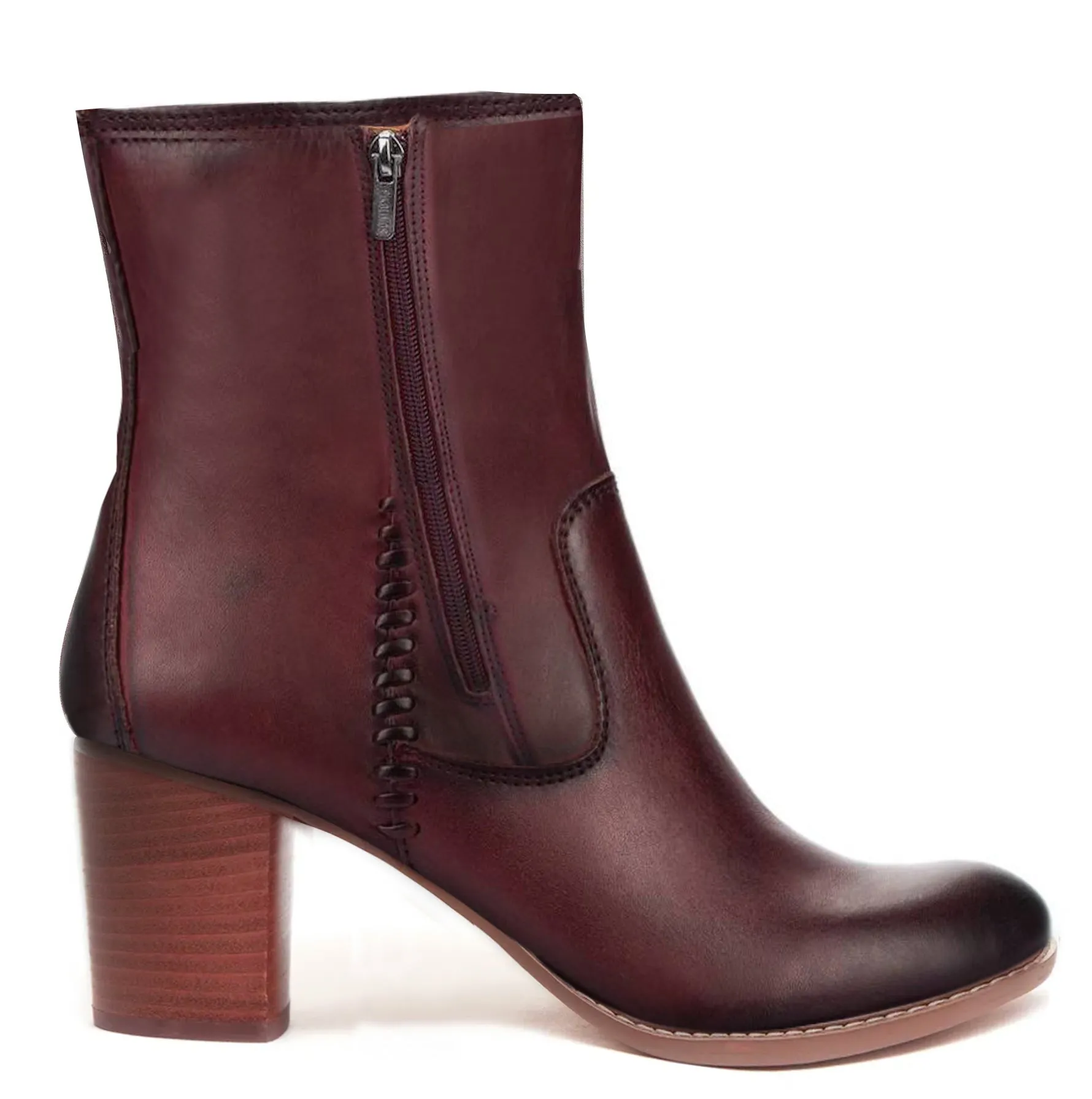 Kara Zini Handmade Slip-On Patina Leather Brown Booties