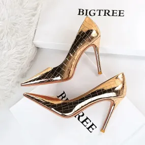 Luxury Style Stone Pattern High Heels Women Shoes