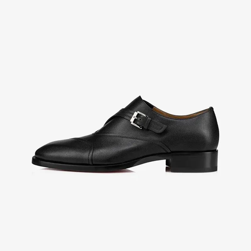 Mens Black Monk Strap Casual loafers