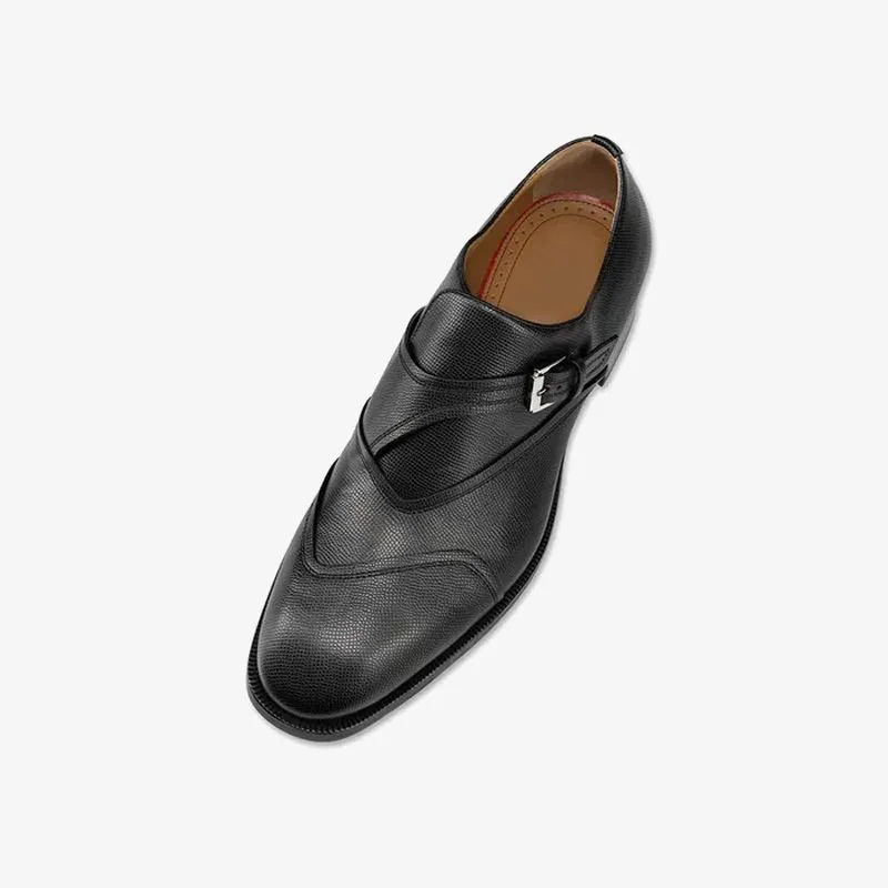 Mens Black Monk Strap Casual loafers