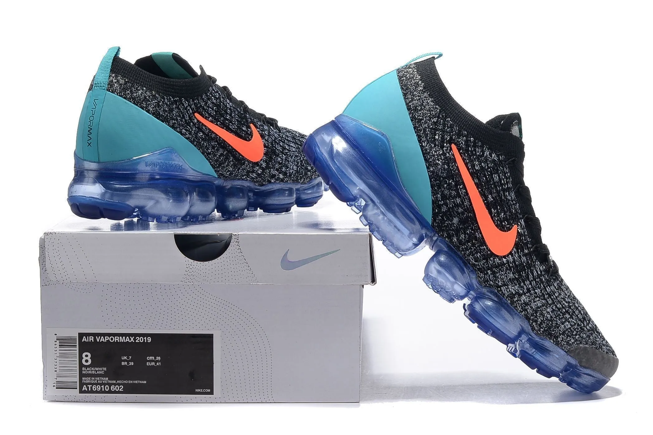 Nike Air Vapormax Flyknit 3 Black White Blue Shoes Sneakers Men !!! CYBER MONDAY SALE !!!