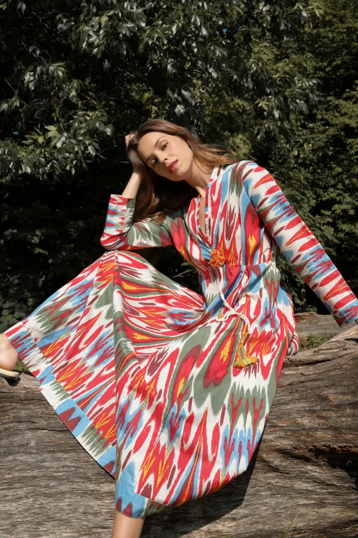 Nora Tassel Dress in Red