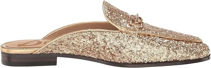 Sam Edelman Linnie Amber Gold Slip On Rounded Toe Flat Dress Fashion Mules Shoes