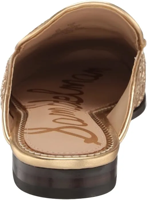 Sam Edelman Linnie Amber Gold Slip On Rounded Toe Flat Dress Fashion Mules Shoes