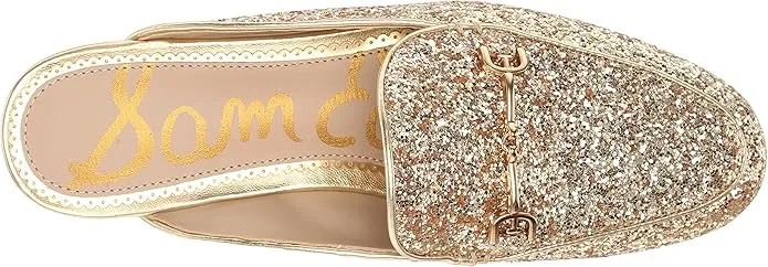 Sam Edelman Linnie Amber Gold Slip On Rounded Toe Flat Dress Fashion Mules Shoes