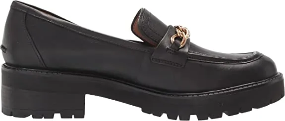 Sam Edelman Taelor Black Rounded Toe Slip On Chunky Heel Fashion Classic Loafers