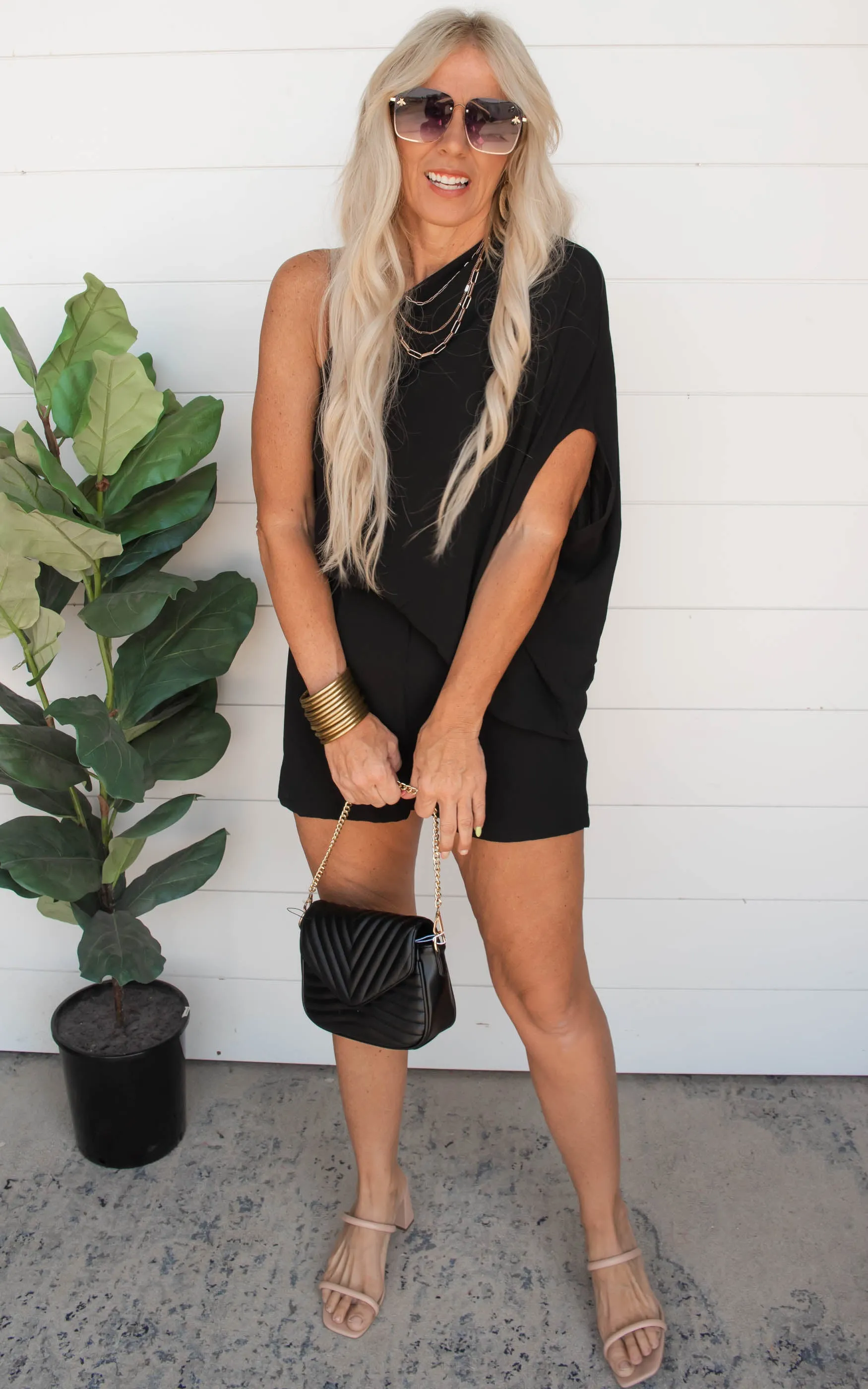 The Phoebe One Shoulder Romper | FINAL SALE