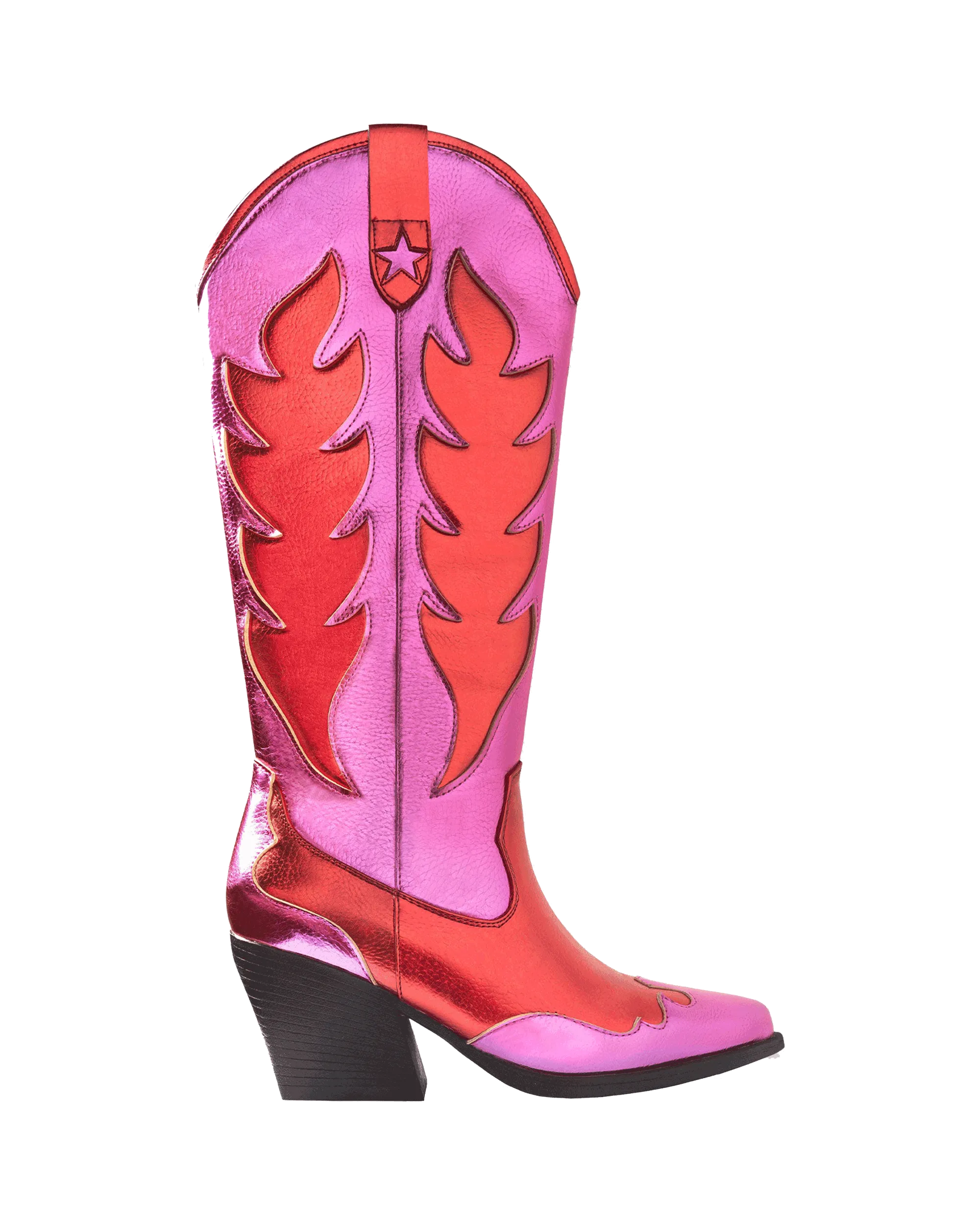 WESTERN BOOTS HIGH METALLIC SILVER