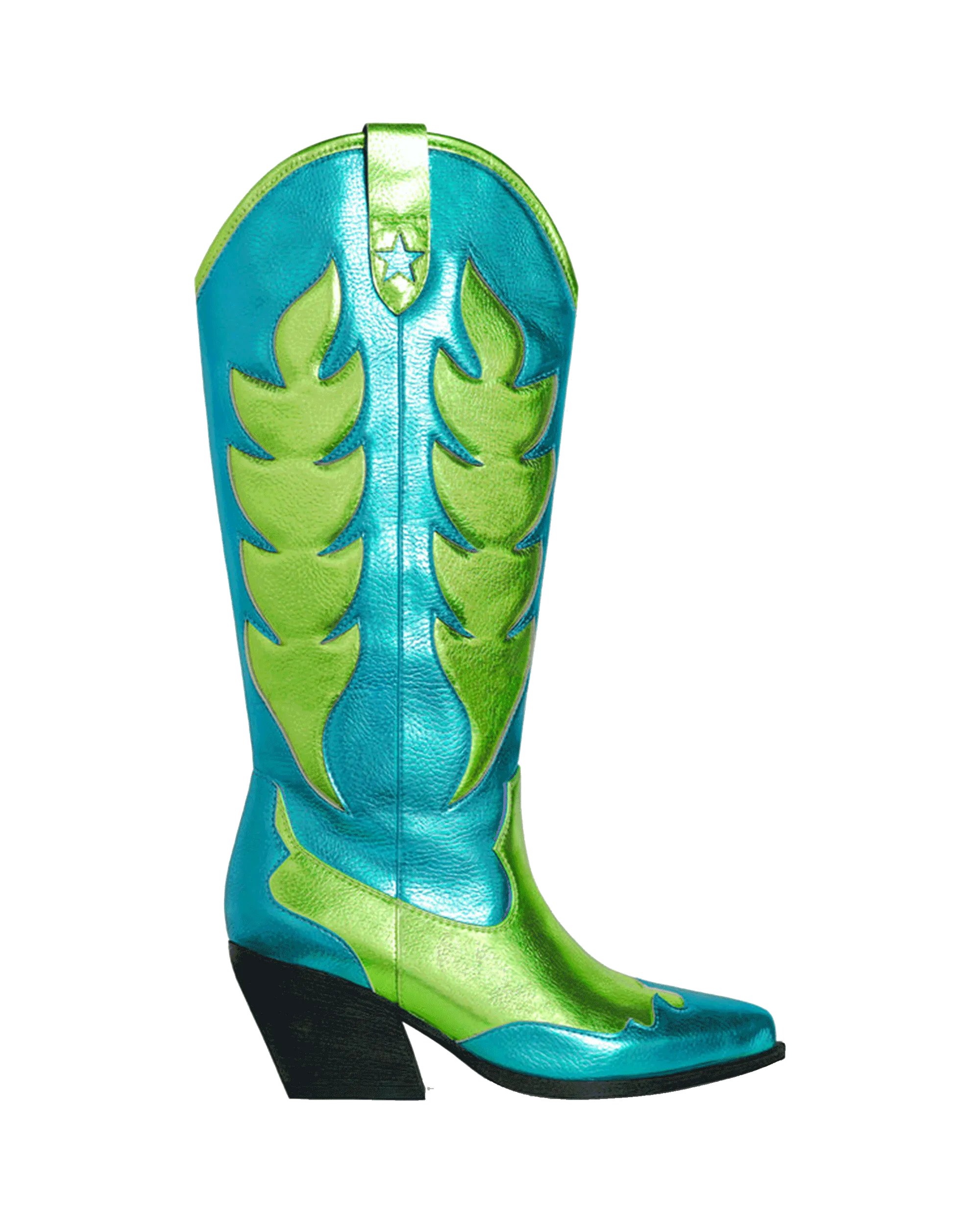 WESTERN BOOTS HIGH METALLIC SILVER
