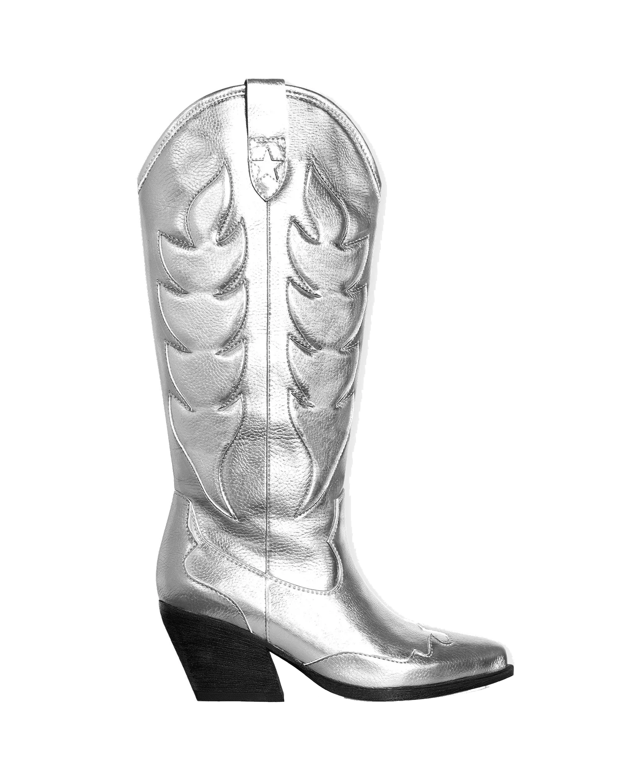 WESTERN BOOTS HIGH METALLIC SILVER