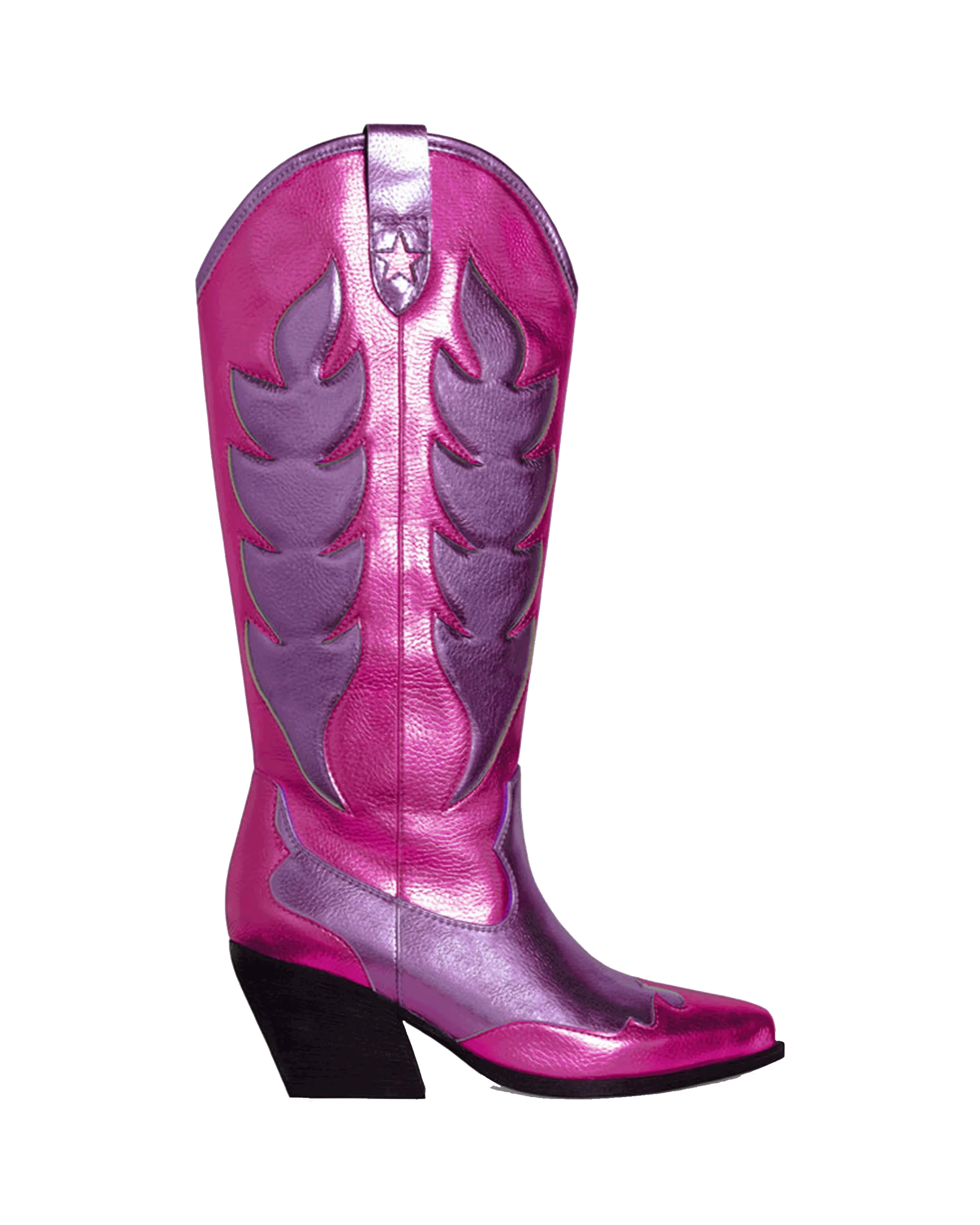 WESTERN BOOTS HIGH METALLIC SILVER