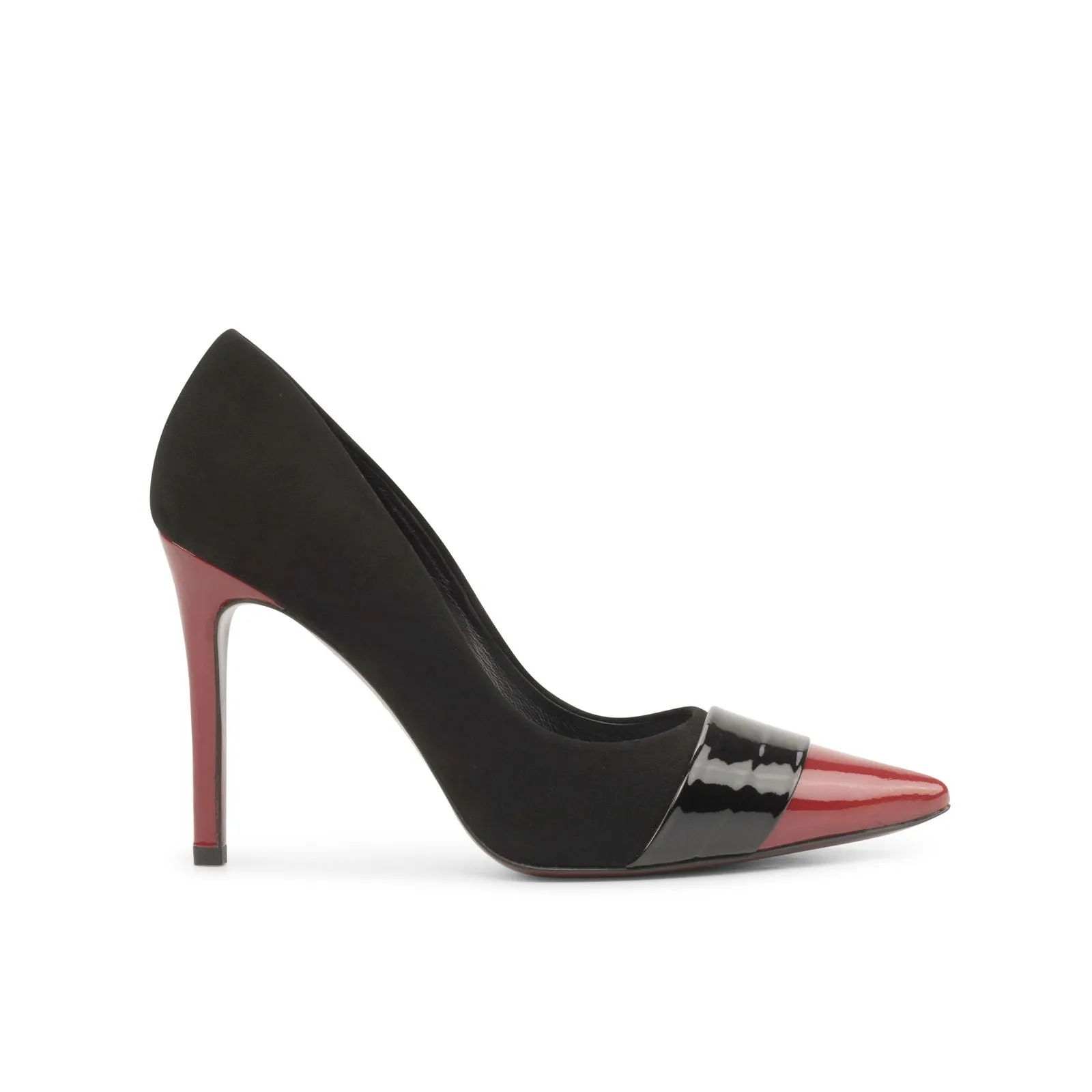 Women's Milan Pointed Toe Leather Heels Wide Plus Size Luxury Black Passion Red 4912